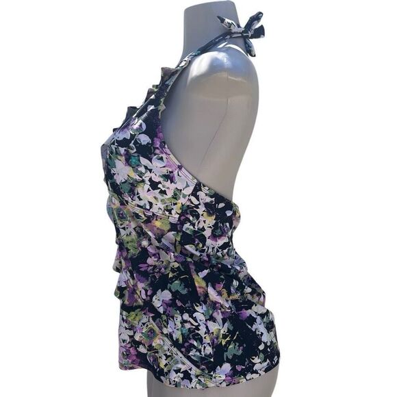 ASSETS By Sarah Blakely Spanx Swim Tankini Women's XL Multicolor Floral Halter - Picture 8 of 13